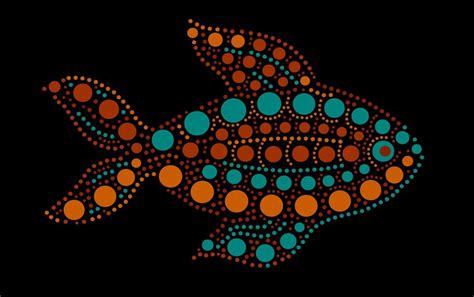 colorful dotted fish | Aboriginal dot art, Aboriginal art, Australian art