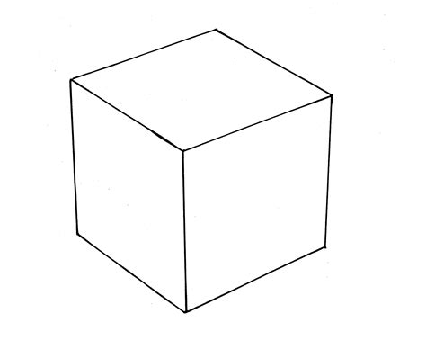An Artistic Drawing Of A Cube On Top Of A Piece Of Pa - vrogue.co