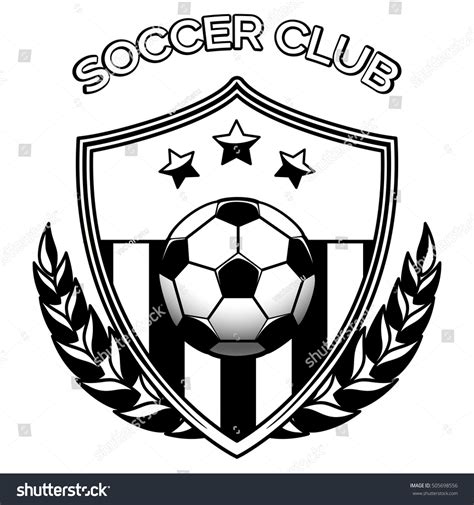 Black White Football Emblem Vector Illustration Stock Vector 505698556 - Shutterstock