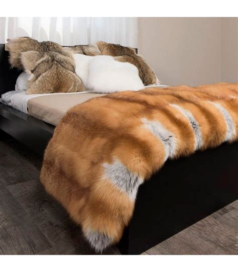 Fox Dark Cross Real Fur Fox Throw/rug,Chair Cover - campestre.al.gov.br