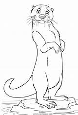 Baby Otter Walking Coloring Page  Free Printable Pages sketch template