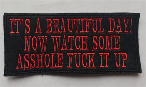 Beautiful Day Motorcycle patch biker club team embroidered funny humor | Motorcycle patches ...