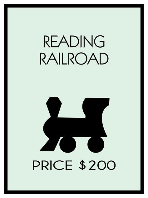 Monopoly Game Poster Reading Railroad Sized at 18x24 ALL | Etsy