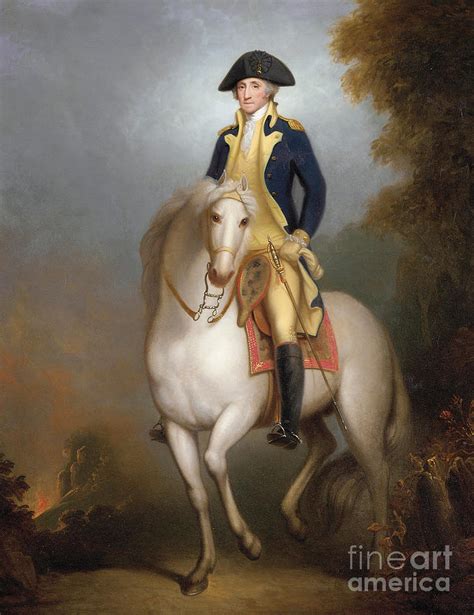 Equestrian portrait of George Washington Painting by Rembrandt Peale ...