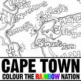 Cape Town Peninsula Illustrated Map Coloring Pages By Pearl Lewis sketch template
