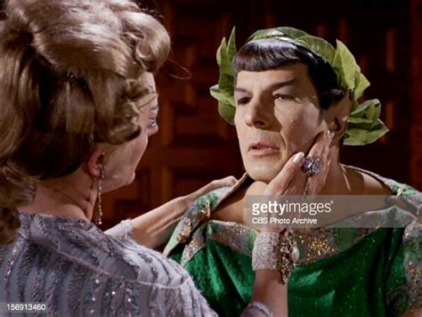 Majel Barrett as Nurse Chapel and Leonard Nimoy as Mr. Spock in the... News Photo - Getty Images