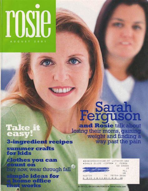 Rosie O'Donnell Magazine August 2001 Aug 8/01 Sarah Ferguson Cover