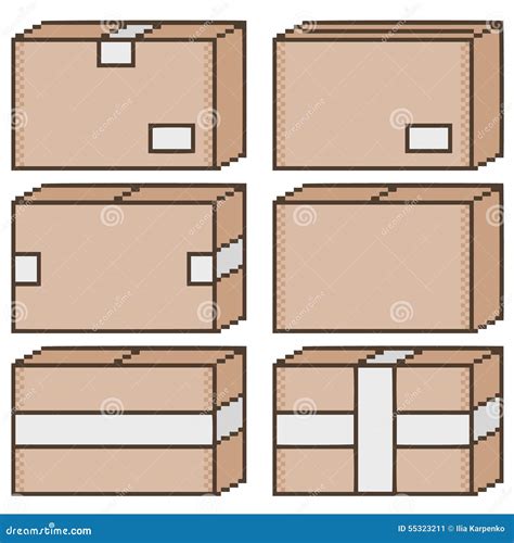 Pixel art box for design stock vector. Illustration of shape - 55323211