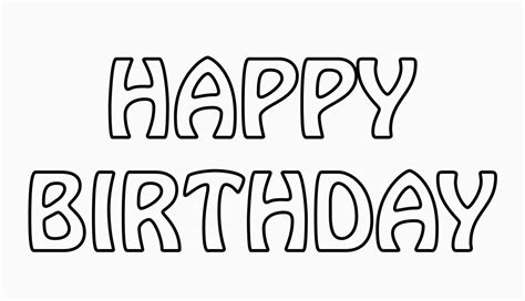 Happy Birthday Banner Clipart Black and White Happy Birthday Text ...