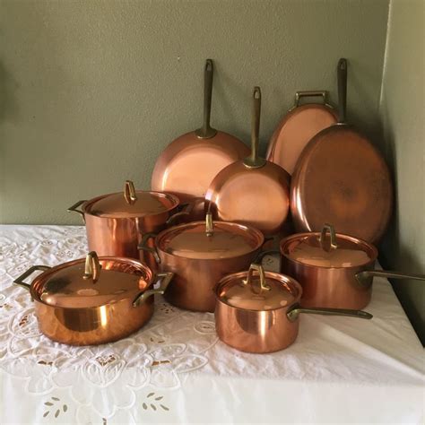 14 piece Paul Revere Solid Copper Pots and Pans Set, #1801 Limited ...