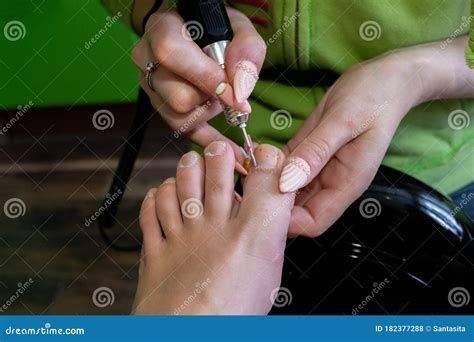 Step-by-step Pedicure at Home. Concept of Toenail Care Stock Photo ...