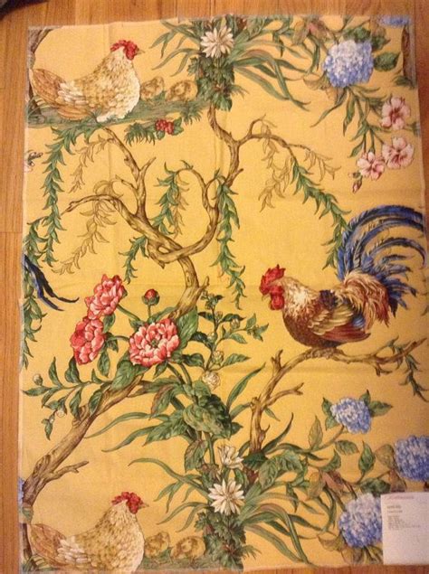 French Country Rooster Wallpaper | French country fabric, French ...