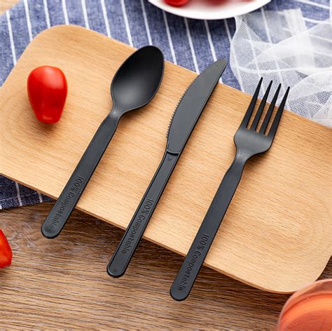 Biodegradable cutlery sets Wholesale CPLA spoon fork knife Compostable disposable cutlery set-XCBIO