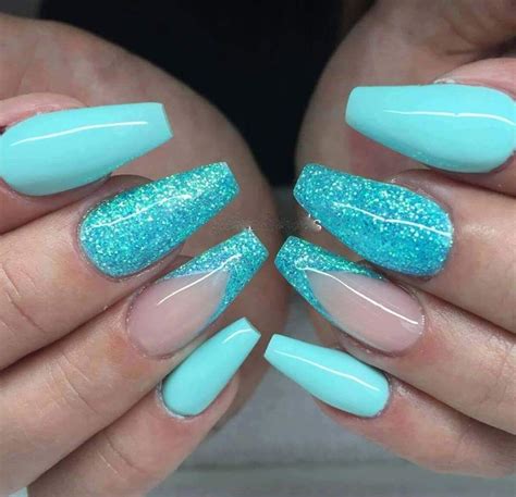 Pin by Denise sharp on nails | Turquoise nails, Blue acrylic nails, Tiffany blue nails