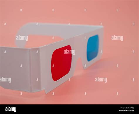 Red and blue paper glasses for viewing 3D movies and images Stock Photo - Alamy