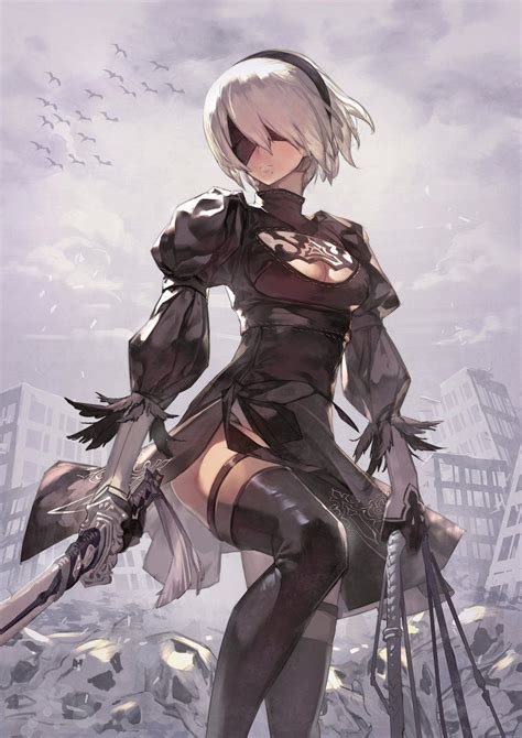 2B - More at https://pinterest.com/supergirlsart/ #nier #automata #fanart | Nier automata, 2b ...