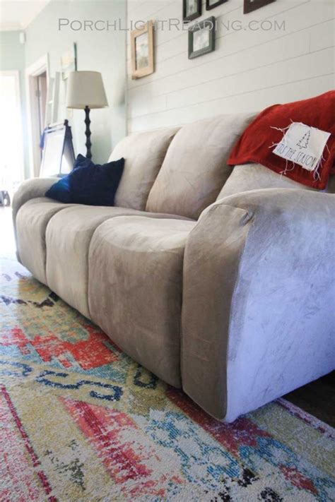 Old Sofa Makeover Using Slipcovers Before and After Photos – Porch ...