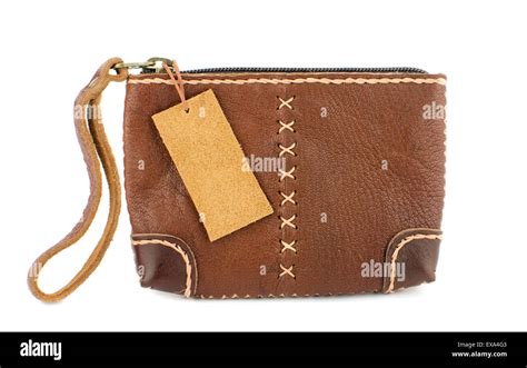 Leather wallet on White background Stock Photo - Alamy