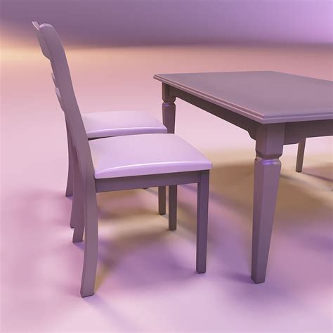 Farmhouse dining table and chairs 3D model 3D printable | CGTrader