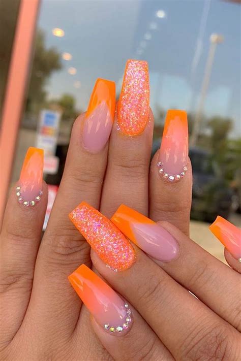 Pink And Orange Acrylic Nails : (bright yellow, orange, and hot pink ...