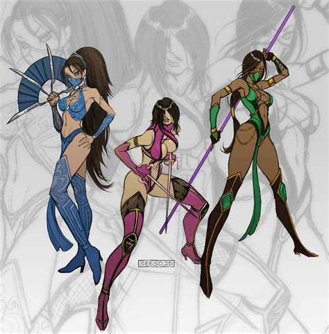 Kitana, Mileena, Jade MK9 by Seeso2D on DeviantArt in 2020 | Mortal kombat art, Jade mortal ...