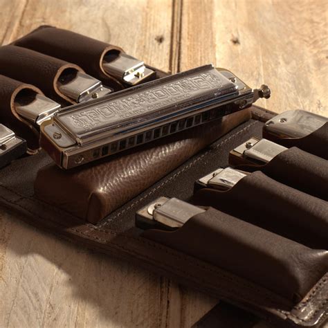 Nine-Pack Blues Harmonica Case by Pinegrove Leather