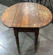 Old wooden drop leaf table, 35” - Hash Auctions