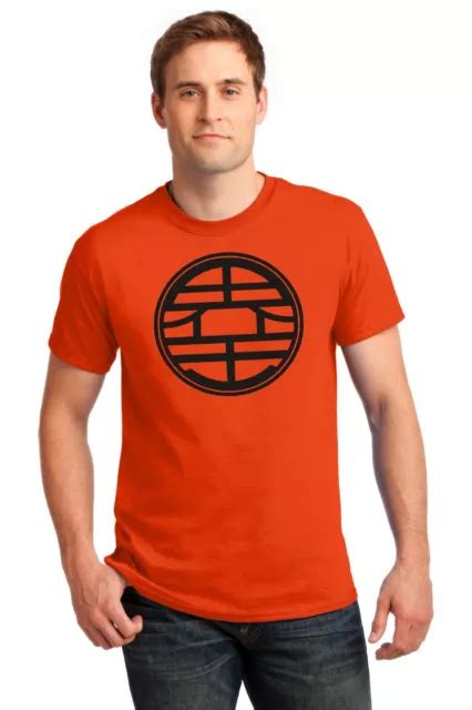 T-SHIRT MASTER ROSHI Turtle School Kanji King Kai Dragon Ball Z ORANGE ...