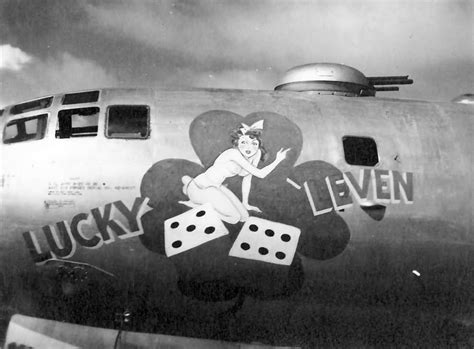 B-29 Superfortress with nose art Lucky 'Leven | World War Photos