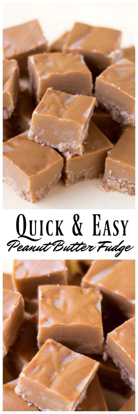 Quick and Easy 4 ingredient Peanut Butter Fudge