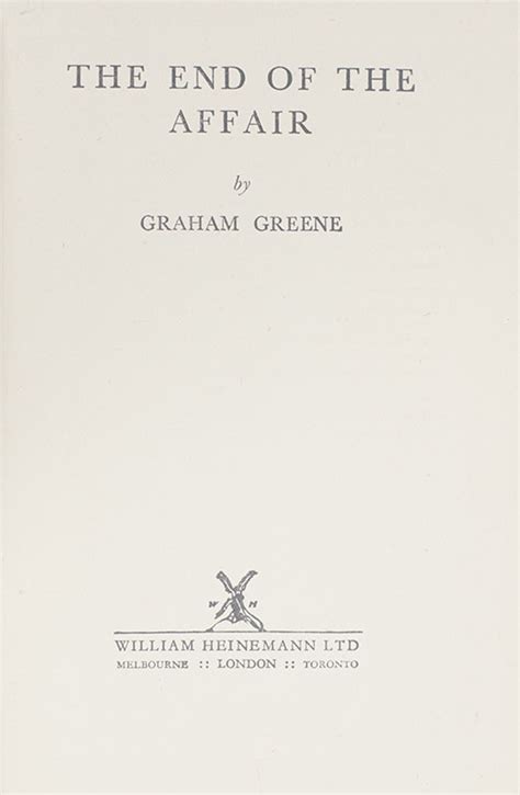 The End of the Affair Graham Greene First Edition Signed