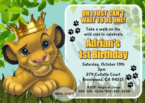 Lion King Birthday Invitations Ideas - Make it Invitation | Lion king ...