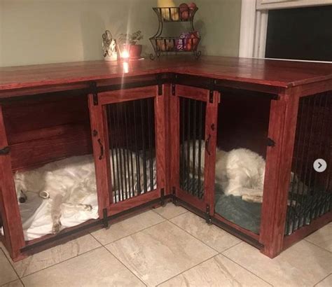 Custom Corner Kennel | Dog kennel furniture, Indoor dog kennel, Dog ...