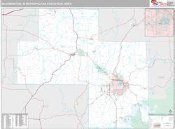 Bloomington, IN Metro Area Zip Code Wall Map Premium Style by MarketMAPS