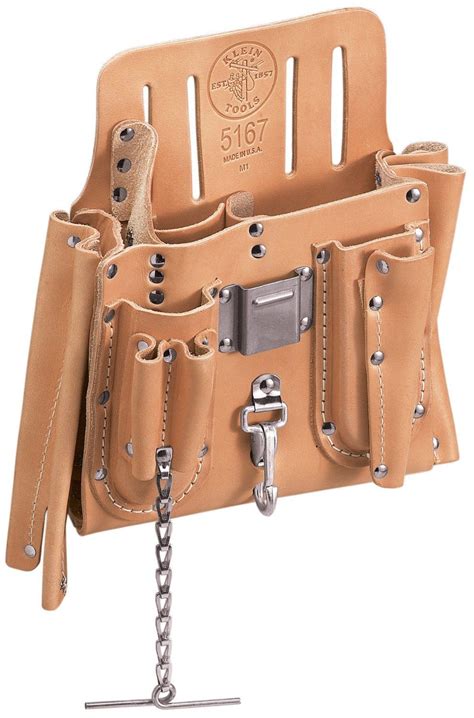 Klein Tools 5167 Leather Tool Pouch, 11-Pocket | Leather tool pouches, Leather tool belt ...