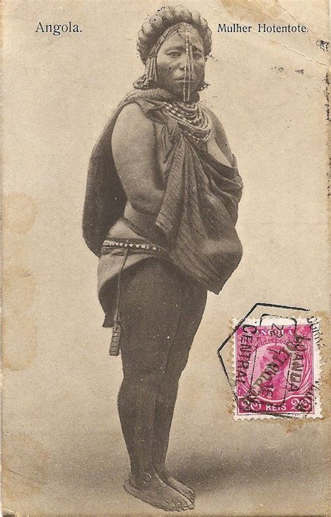 Vintage postcard, circa 1900, Angola. Khoikhoi woman. | African art, African history, African tribes