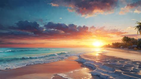 1366x768 Resolution Sunrise HD Beach Sand 1366x768 Resolution Wallpaper ...