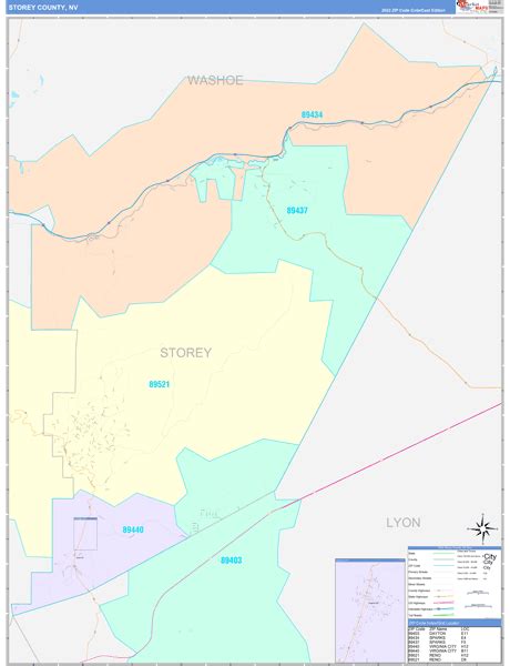 Storey County, NV Wall Map Color Cast Style by MarketMAPS - MapSales