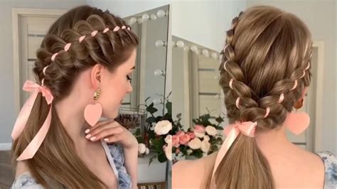 How to Braid Your Hair with a Ribbon - YouTube