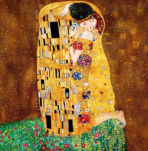 Gustav Klimt - The Kiss 90x90 cm Reproduction Oil Painting Museum Quality Reproduction Paintings ...