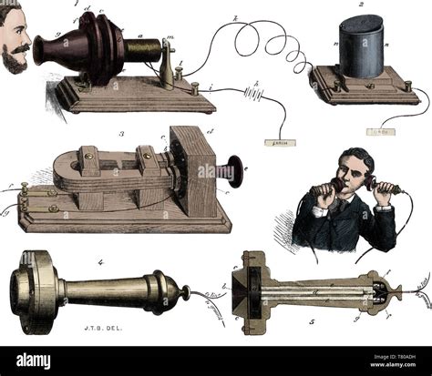 Alexander Graham Bell, el sistema de teléfono, 1877 Fotografía de stock - Alamy
