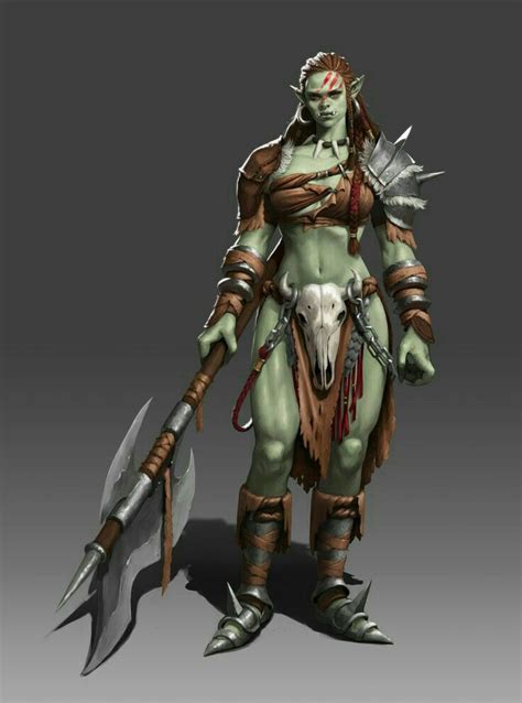 Barbarian female orc Fantasy Character Art, Rpg Character, Character ...