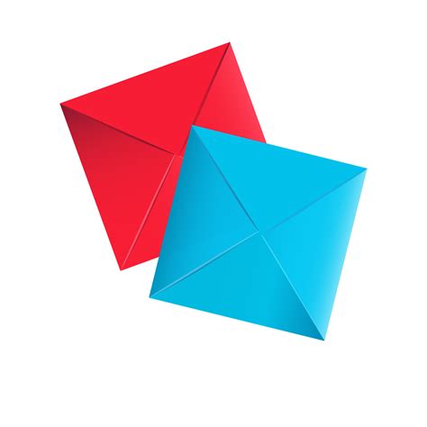 Red and blue square envelopes on a white background. 4481286 Vector Art at Vecteezy