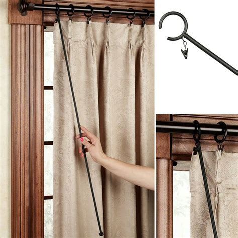 Curtain wand pull | Curtains, Outdoor curtain rods, Curtain rod brackets