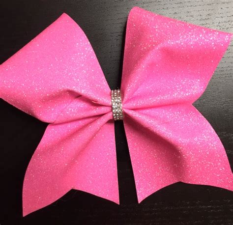 Neon Pink Glitter Cheer Bow-pink Bow With Rhinestones Pink | Etsy