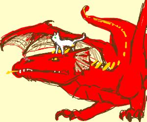 Cats riding a dragon - Drawception