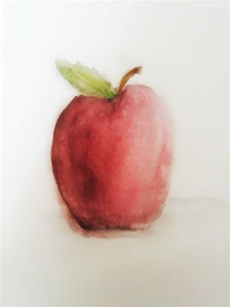 Watercolor apple : drawing