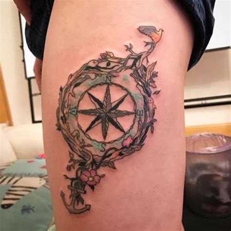 Vintage Compass Rose Tattoo