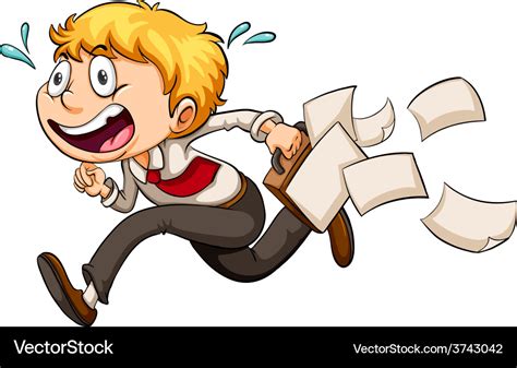 A boy in a hurry Royalty Free Vector Image - VectorStock