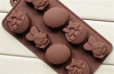 Easter Chocolate Mold Egg Basket Bunny Chocolate Silicone Mold DIY Easter Rabbit Eggs Basket ...